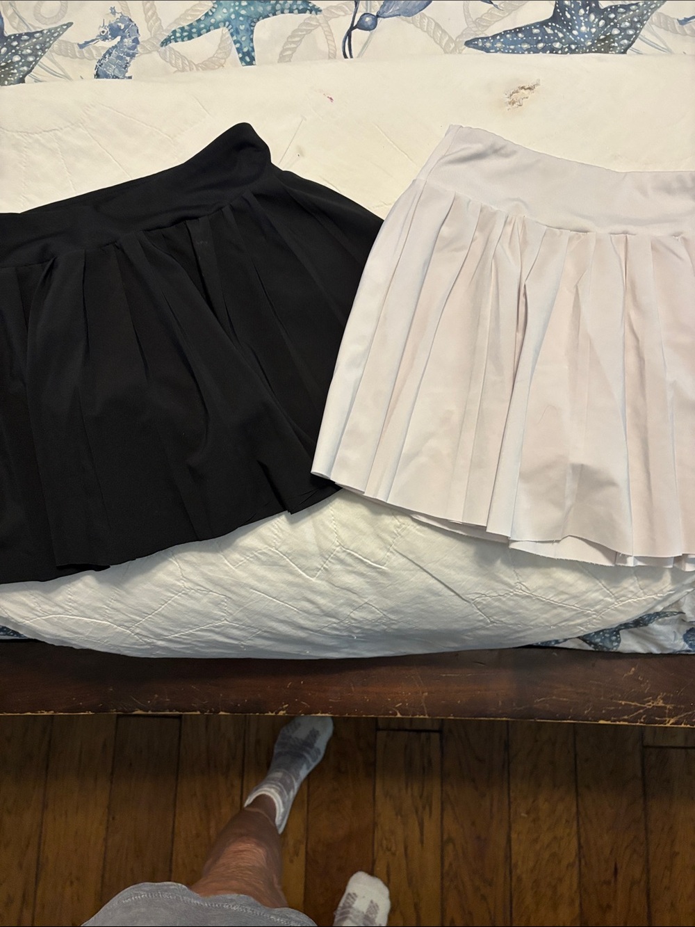Girls Pleated skirt- Black and a white one